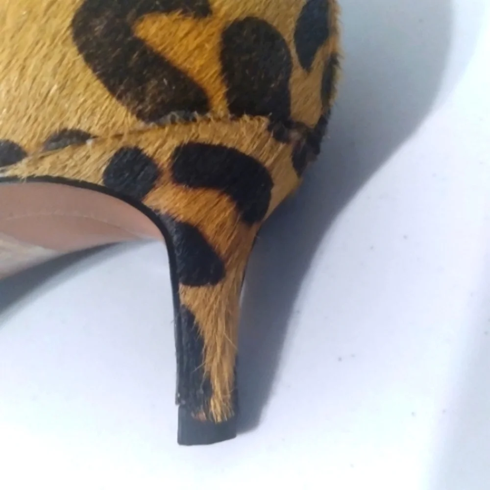 Banana Republic Leopard Print Calf Hair‎ Kitten Heel Pumps 7.5